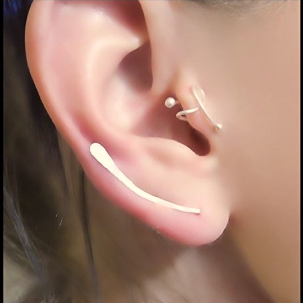 14K Rose Gold Filled Earring Crawler Climber